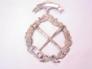 Old Gavel and Torch Giant Brooch