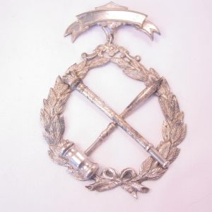 Old Gavel and Torch Giant Brooch