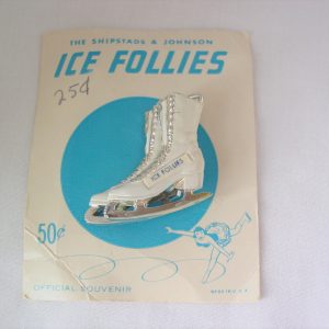 Ice Follies Ice Skates Pin on Original Card