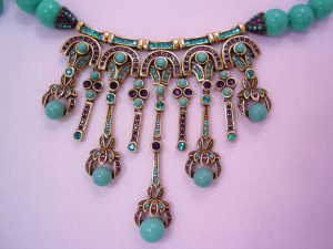 Amazing Heidi Daus Purple and Robin Egg Blue Necklace