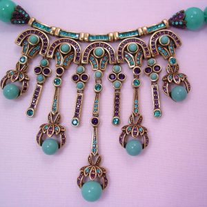 Amazing Heidi Daus Purple and Robin Egg Blue Necklace