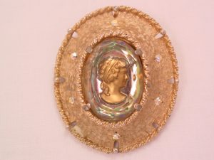 Aurora Borealis Intaglio (Reverse Cameo) Oval Pin