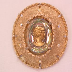 Aurora Borealis Intaglio (Reverse Cameo) Oval Pin