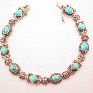 Turquoise and Marcasite Sterling Bracelet