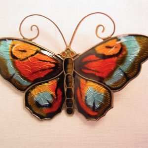 David Andersen Sterling and Enamel Butterfly Pin