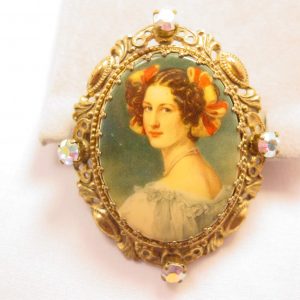 Portrait and Aurora Borealis West Germany Pin