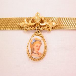 Florenza Mesh Choker with Limoges Portrait