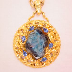 Simpson Chunky Blue Rock Necklace
