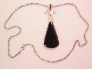 Black Teardrop Avon Necklace