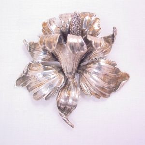 Gump's Designed by G. Cini Sterling Large Hawaiian Orchid Pin