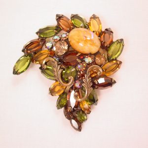 Autumn Brown and Olive Juliana-Style Pin