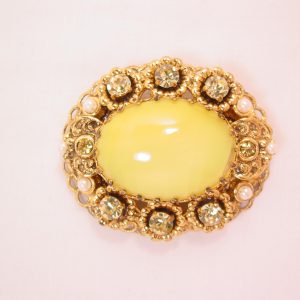 Large Yellow Oval West Germany Pin