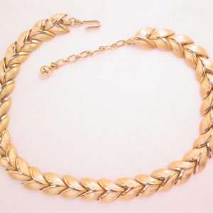 Trifari Stylized Leaf Choker Necklace