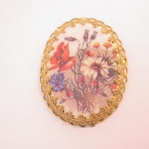 Floral Porcelain German Pin