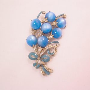 Blue Moonglow Bouquet Pot Metal Pin