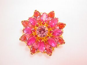 Vibrant Pink and Magenta Round Pin