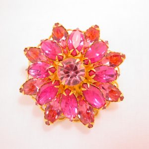 Vibrant Pink and Magenta Round Pin