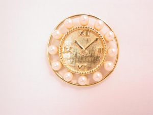 Trifari Pearl Clock Pin