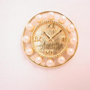 Trifari Pearl Clock Pin