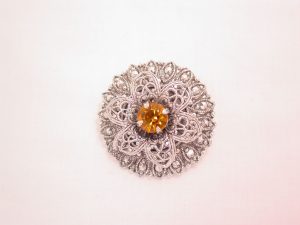 Small Aluminum German Topaz-Colored Pin