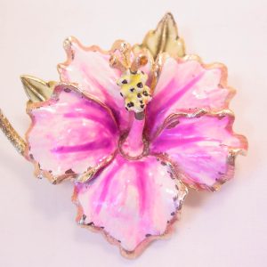 Pink Painted Orchid Pin by Coro