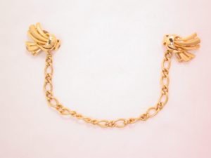 Trifari Stylized Ribbon Sweater Guards