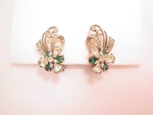 Pennino Sterling Rhinestone Floral Earrings