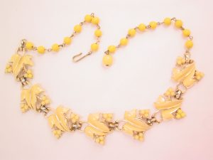 Coro Yellow Leaf and Berries Necklace