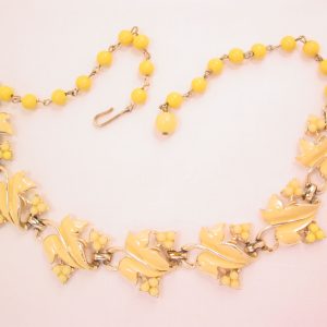 Coro Yellow Leaf and Berries Necklace