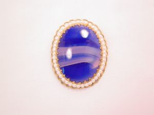 Oval Cobalt Blue West Germany Pin