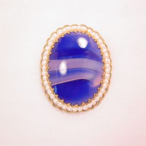 Oval Cobalt Blue West Germany Pin