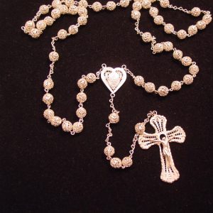 Beautiful 900 Silver Filigree Rosary