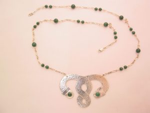 Linda L. Widmer Sterling and Malachite Infinity Necklace