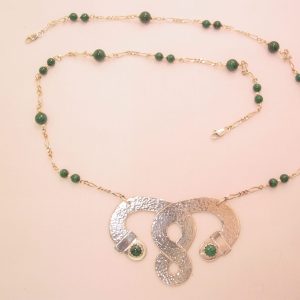 Linda L. Widmer Sterling and Malachite Infinity Necklace