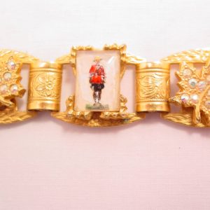 Royal Canadian Mounted Reverse Glass Old Souvenir Bracelet from Windsor Canada