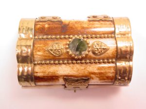 Small East Indian Bone and Brass Jewelry Box