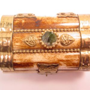 Small East Indian Bone and Brass Jewelry Box