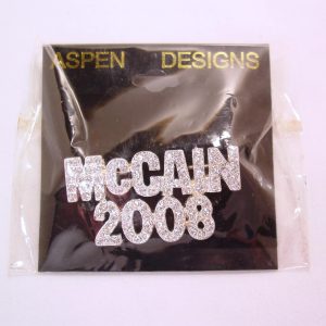 Clear Rhinestone McCain 2008 Political Pin