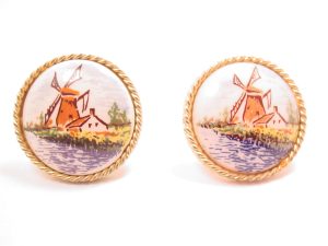 Ceramic Windmill Cuff Links