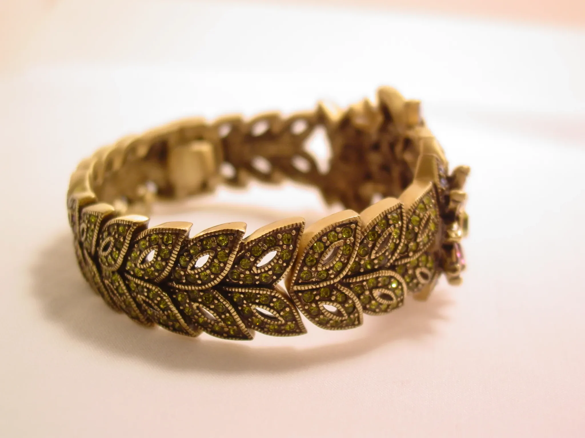 Heidi Daus Antiqued Rhinestone Floral Hinged Bracelet - Image 7