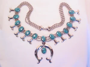 Signed Goldette Imitation Squash Blossom Necklace
