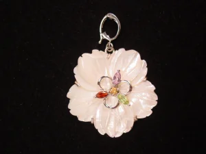 Sterling and Mother of Pearl Flower Necklace Enhancer