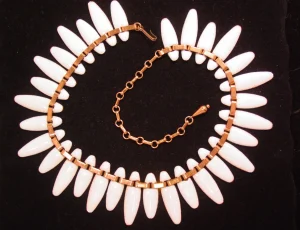 White Elongated Ovals Matisse Necklace
