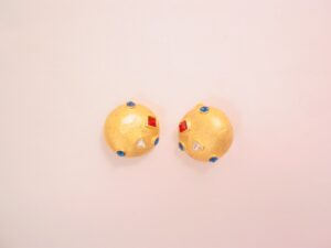 Giovanni Red, Clear and Blue Rhinestone Earrings