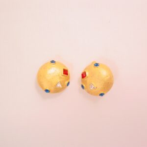 Giovanni Red, Clear and Blue Rhinestone Earrings