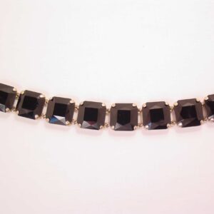 Large Black Square Rhinestone Bracelet