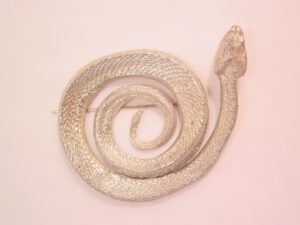 Signed Maurice Milleur Coiled Snake Pin for the 1990s