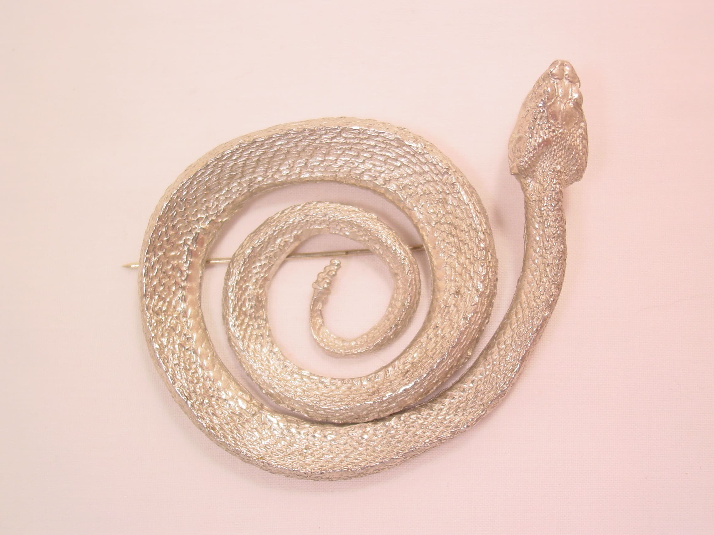 Signed Maurice Milleur Coiled Snake Pin for the 1990s