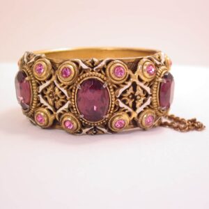 Antique Purple and Pink Hinged Cuff Bracelet