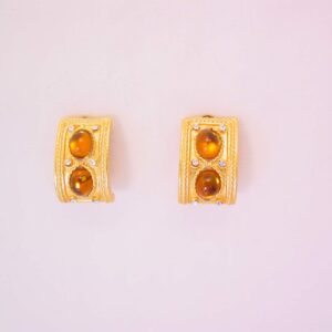 Rich-Looking Topaz Rhinestone Earrings